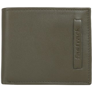 Buy Fastrack Khaki Green Leather Wallet for Men Online @ ₹1005 from ShopClues