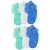 Neska Moda Premium Kids 6 Pairs Ankle Length Quality Frill Socks-Age Group 2 To 3 Years-Blue Green White