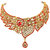 Spargz New Indian Bollywood Style Gold Plated Red AD Stone Fashion Bridal jewellery Necklace Set For Women AINS_295