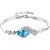 Marquise Beauteous Rhodium Plated Sapphire Blue Crystal Bracelet for Women by Parisha Jewells BA00001