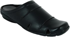 Lavista Men's Black Synthetic Leather Half-Shoe