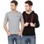 Amiable Solid Men Round Neck Black/Grey T-Shirt