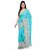 Ligalz turquoise Chiffon Embroidered Saree