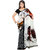 Ligalz White and Black Chiffon Printed Saree