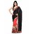 Ligalz black and pink Georgette and crepe Embroidered Saree