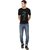 Amiable Solid Men Round Neck Black T-Shirt