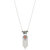 JewelMaze Hanging Chain Resin Stone Rhodium Boho Necklace