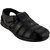 Lavista Black Synthetic Leather Buckle Sandals For Men