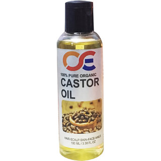 OSE 100 Percent Pure Organic Cold Pressed Unrefined Virgin Castor Oil For Hair-Scalp-Skin-Face-Nails