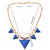 Diovanni Young and Beautiful in Blue Blue Colour Statement Necklace for Womens
