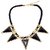 DIOVANNI Triangle Of Love Black and Gold color Statement Necklace for Womens