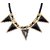 DIOVANNI Triangle Of Love Black and Gold color Statement Necklace for Womens