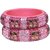 Sukriti Rajasthani Partywear Handicraft Pink Lac Kadaa Bangles for Women- Set of 2