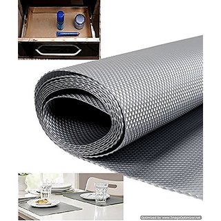 Skywalk Multipurpose Anti-slip Eva Mat-For Fridge Shelf Liner etc. Size 45x125 Cm(color Silver Grey)