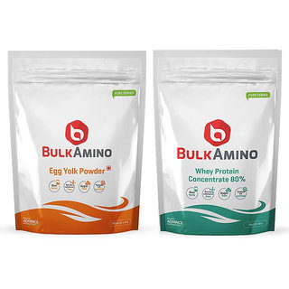 Advance Nutratech Combo of Bulkamino Whey Protein Concentrate 80 Raw protein 1 Kg +egg yolk 500gm