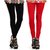 Oleva Cotton Black And Red Women's Pack Of 2 Legging OLC-2-13
