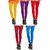Oleva Cotton Multicolor Women's Pack Of 5 Legging OLC-5-4