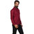 Akaas Men's Maroon Solid Button down Slim Fit Formal Shirt
