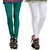 Oleva Cotton Green And White  Women's Pack Of 2 Legging OLC-2-4