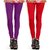 Oleva Cotton Purple And Red Women's Pack Of 2 Legging OLC-2-6