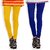 Oleva Cotton Yellow And Blue Women's Pack Of 2 Legging OLC-2-10