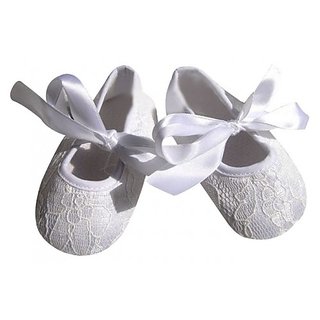 Pinkxenia Infant White Anti-Slip Prewalker Lace Sandals Baby Girl Shoes