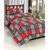 ZAIN Cotton Single Bedsheet With 1 Pillow Cover, Red Checkered