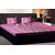 India Furnish 100 Cotton Flower  Leaves Design Double Bedsheets with Pillow covers ,Combo of 2 Sets - Dark Pink  Pink Color