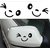 New Smiley Mini Car Rearview Mirror Decal Sticker 1 set of 2 pcs Black