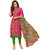 Designer Heavy Work Red Cotton Jacquard Salwar Kameez Suit Unstitched Dress MaterialWith Chiffon Dupatta
