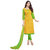 Designer Embroidered Yellow Churidar Jacquard Salwar Kameez Suit Unstitched Dress MaterialWith Chiffon Dupatta