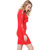 Texco Red Ruffled Ribbed Bodycon Dress