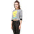 Texco Grey Graphic Printed & Embelished Detailed Smart Casual Crop Top