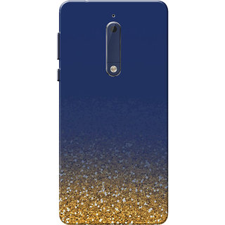 nokia 5 case golden glitter blue slim fit hard case cover back cover for nokia 5