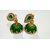 Casual Gold Plated Green Brass  Copper Jhumkis for Women