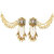 Meia Gold Plated White Alloy Dangle Kan Chain Earrings For Women