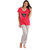Lenissa Presents Women's Superior Comfortable Pyjama Set with Red  Cream  Heart Print