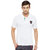 PERF White Cotton Regular Fit Polo Tshirt for Men