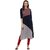 Janasya Women's Navy Blue Printed Crepe Straight Kurti