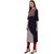 Janasya Women's Navy Blue Printed Crepe Straight Kurti