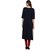 Janasya Women's Navy Blue Printed Crepe Straight Kurti