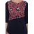 Janasya Women's Navy Blue Printed Crepe Straight Kurti