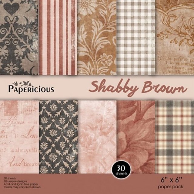 Buy Papericious-SHABBY BROWN-6x6 Inch, 32 Sheets, 16 Designs, 170