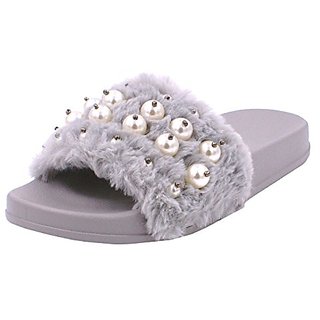 fur slippers for ladies