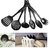 6 Pcs Black Nylon Kitchen Cooking Utensil Set Gadget Tool Loop Handles