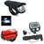 Combo of Cycles LED Bike Head Light, Rear Light and Speedometer ( Assorted Colors )