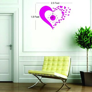 Wall Stickers Decal Sticker Ascent Pink Heart Wall Sticker Clock For Living Room Pvc Vinyl 35cm17cm5cm