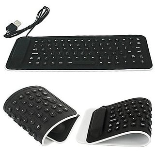 Futaba USB Mini Flexible Silicone Keyboard for Laptop Notebook Black