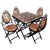 Shilpi Stylish Wooden  Wrought Iron Folding Table with 4 Chair Set / Easy  Foldable Amazing Coffee Table Set