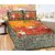 Amayra Cotton King Size Rajasthani Double Bed Sheet with 2 Pillow Cover, 100X100 Inch (Village Print)
